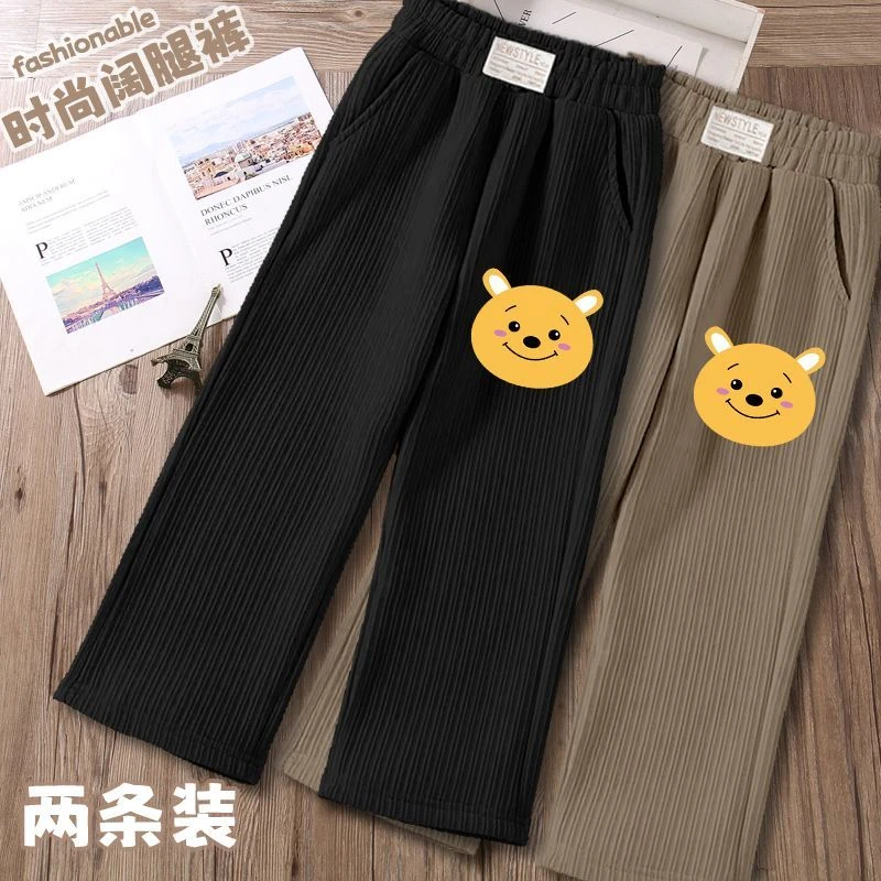 儿童长裤阔腿裤新款直筒春秋休闲女童裤子中大童洋气女孩灯芯绒
