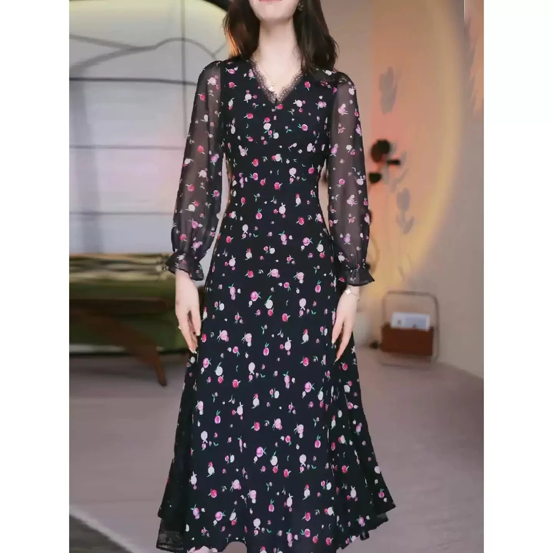 【连衣裙】法式精致气质修身显瘦优雅复古时尚设计连衣裙-25-S107