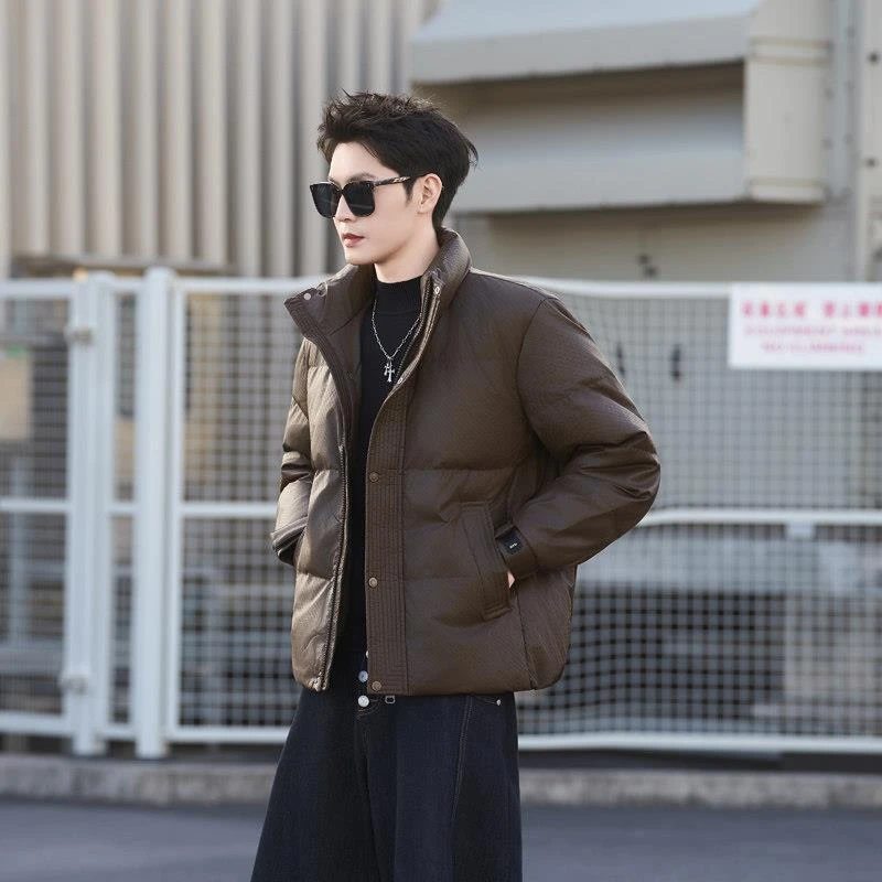 轻奢痞帅男装2025新款美式轻薄羽绒服男款冬季加厚保暖休闲外套潮