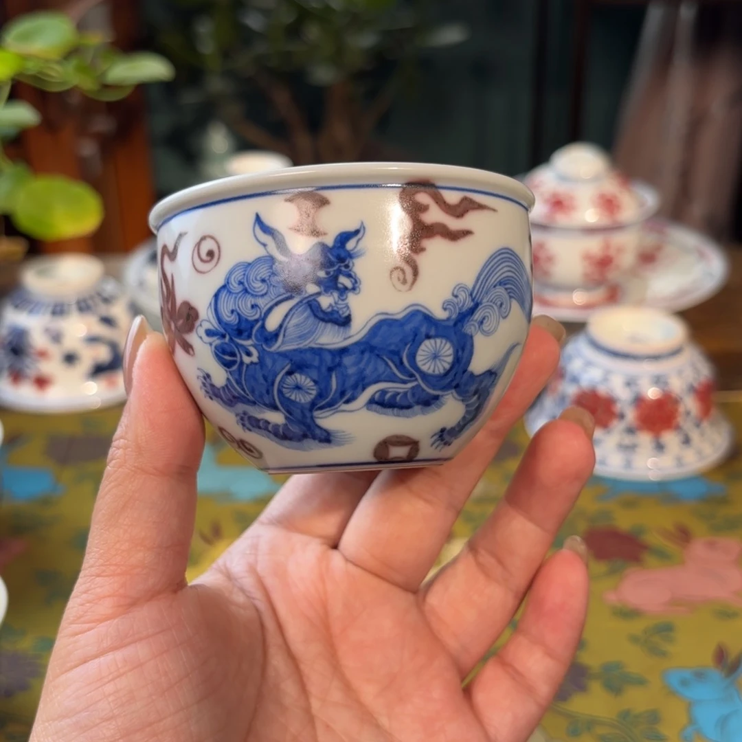 孤品清仓福利青花手绘狮子