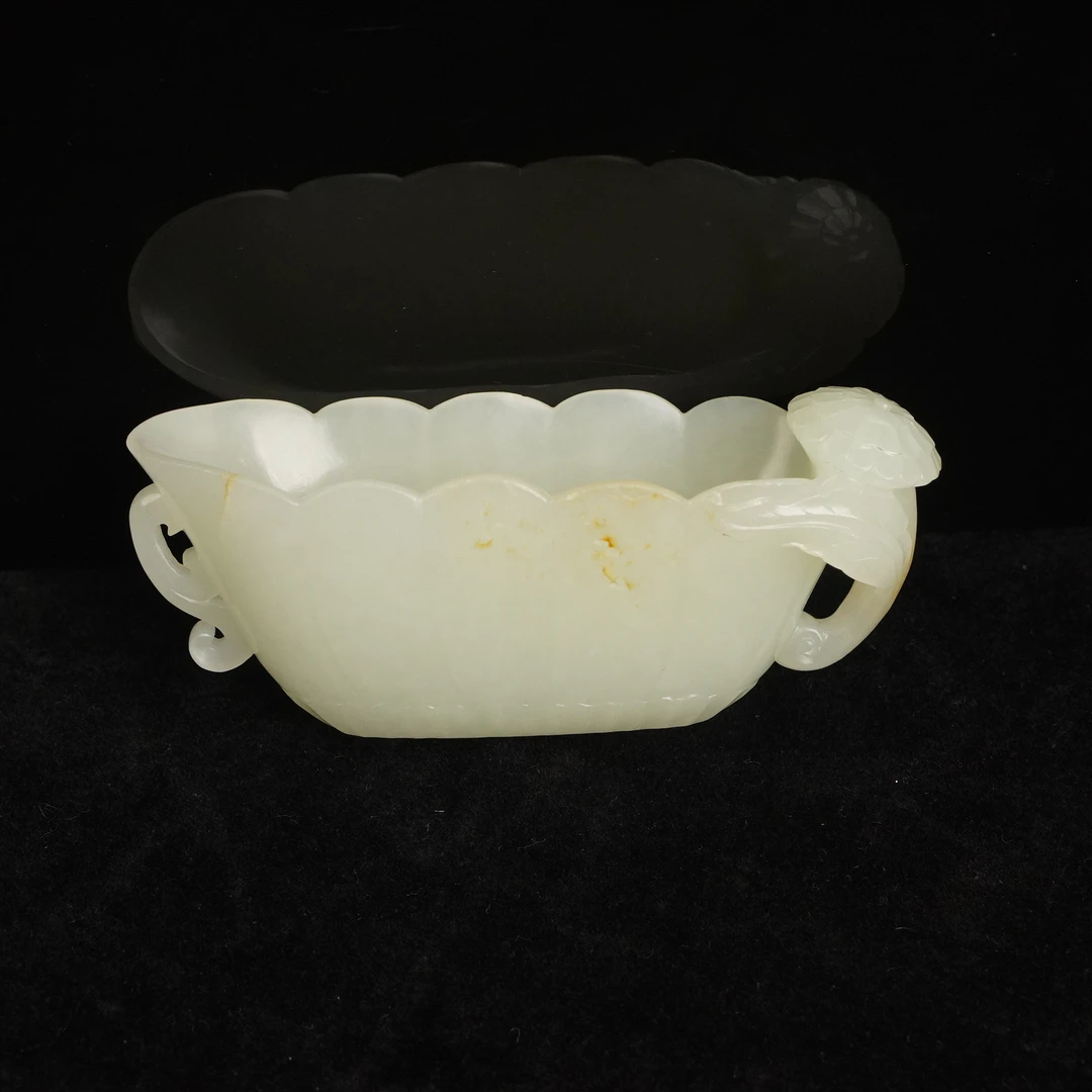 【清】白玉葵花洗（重98g）QTY649