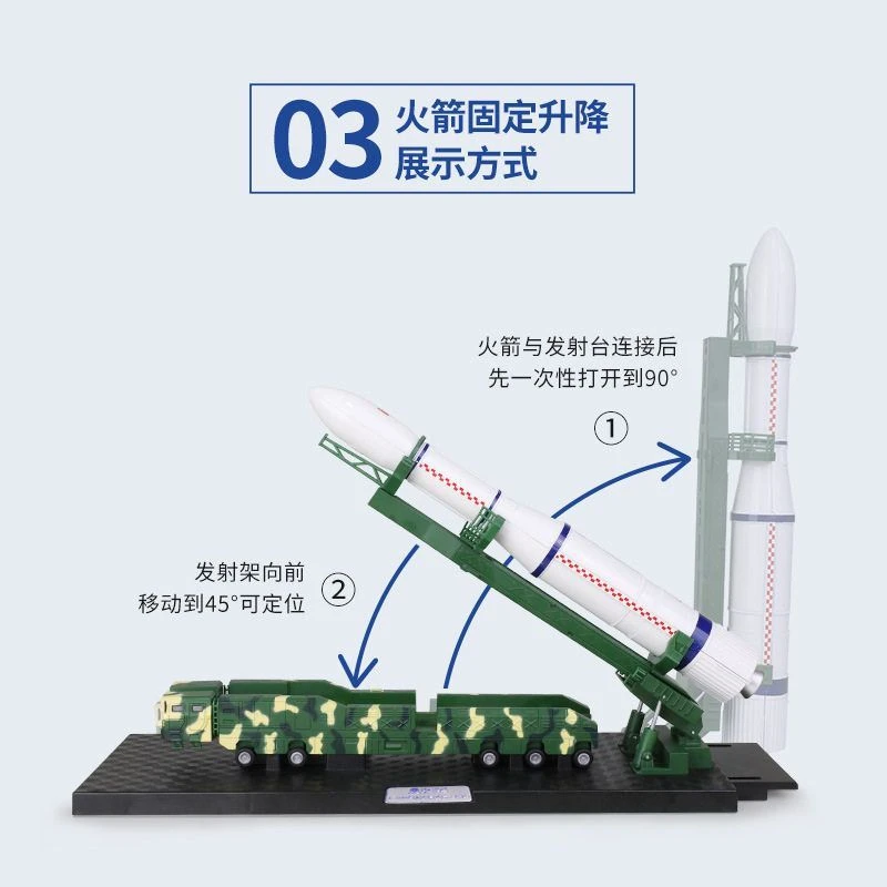 凯迪威1:100长征6号运输车发射台模型仿真航空航天火箭车摆件手办