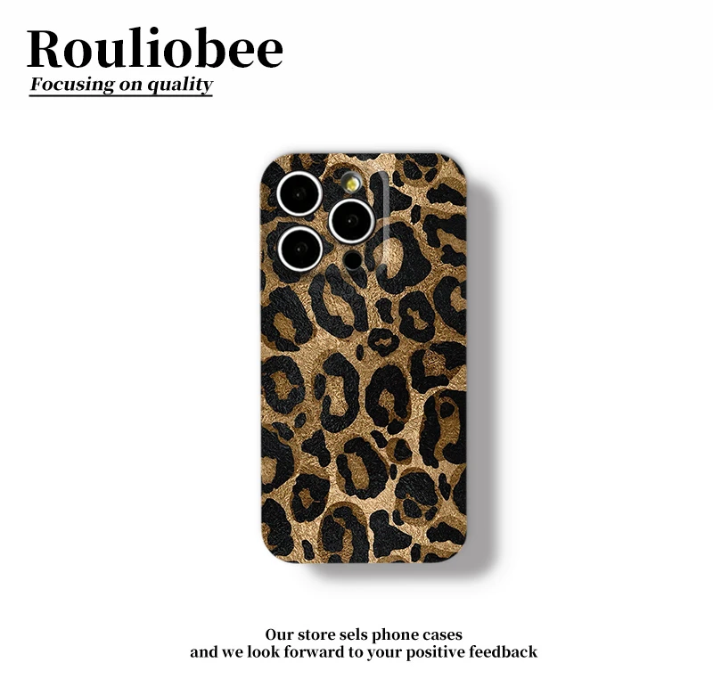 个性豹纹适用苹果17手机壳iPhone16promax华为p50vivo小米14菲林