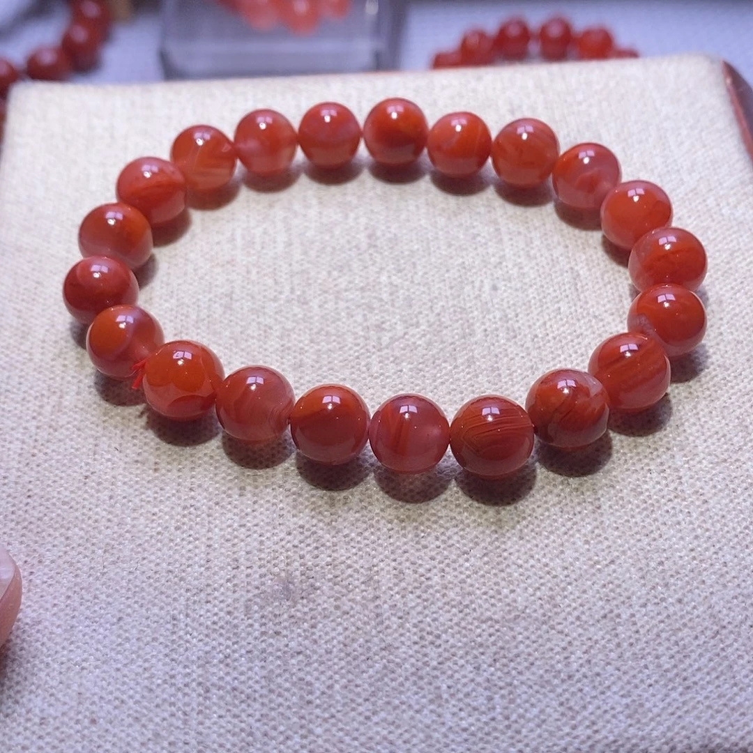 南红玛瑙未镶嵌手串卡9