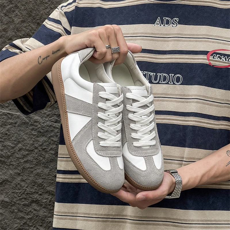 FEILEISHEN 德训鞋男运动休闲鞋复古板鞋情侣阿甘平底小白鞋女潮
