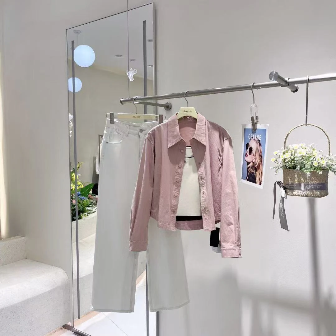 艾然  5A21纯棉加厚简约衬衫春季新款洋气高级感休闲外套