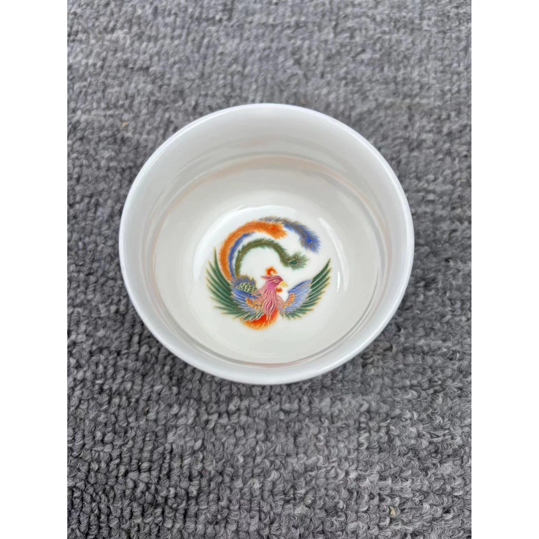 德化彩绘掐金丝凤杯@A9