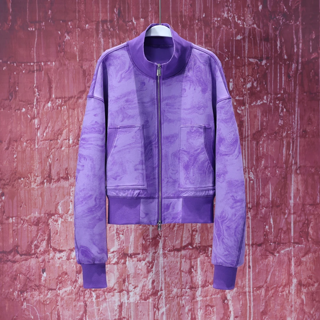 【LIANG哥女装】2025星空紫混染高领简约随性宽松卫衣外套6171A