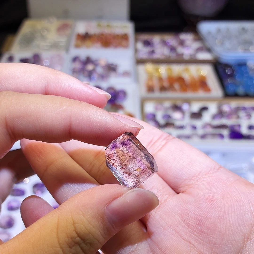 水晶吊坠(不含链)未镶嵌紫超七 打孔定制不退换