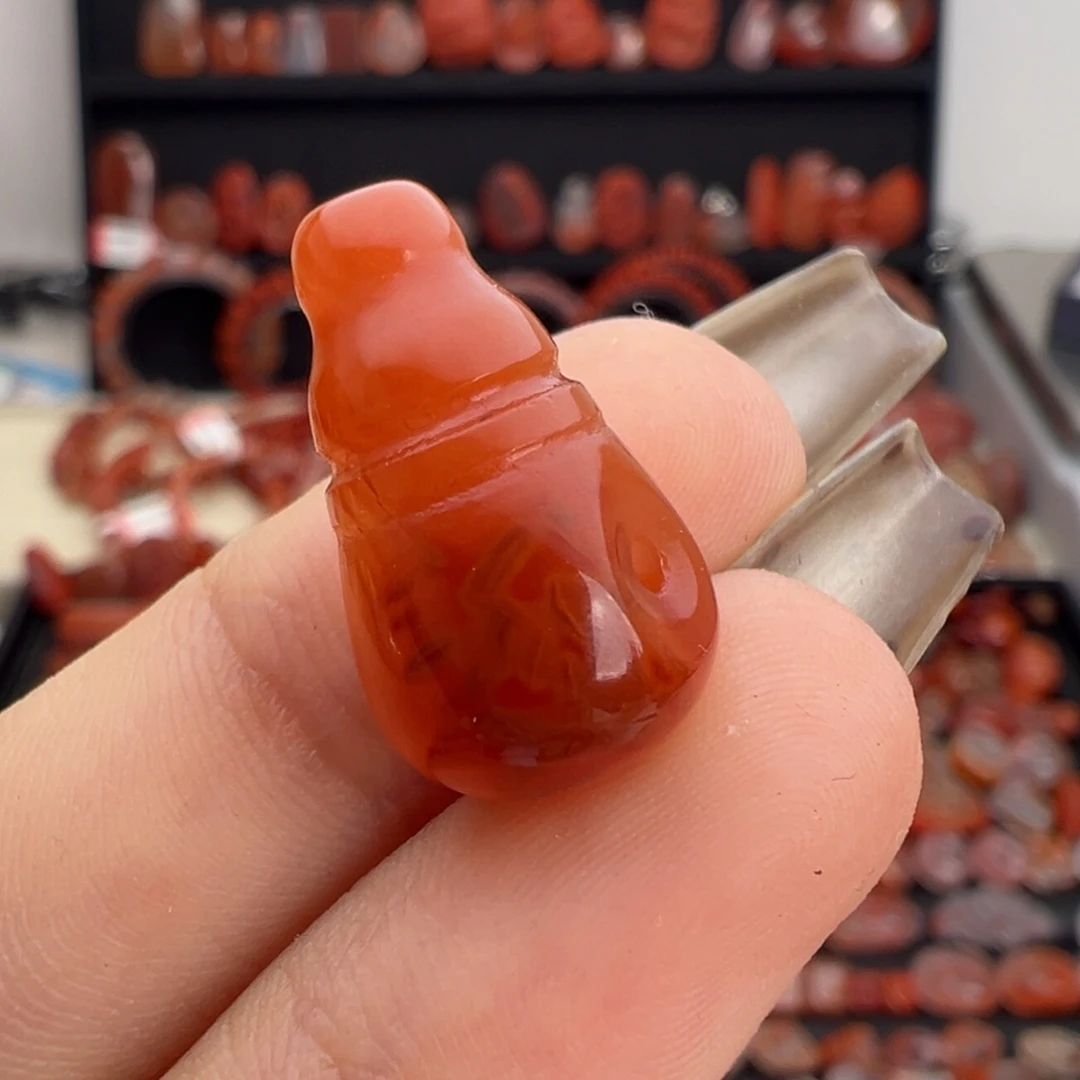 南红玛瑙未镶嵌颈饰火焰三通