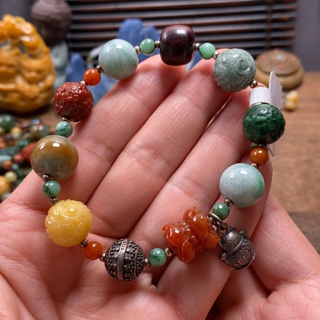 翡翠未镶嵌颈饰复古国风