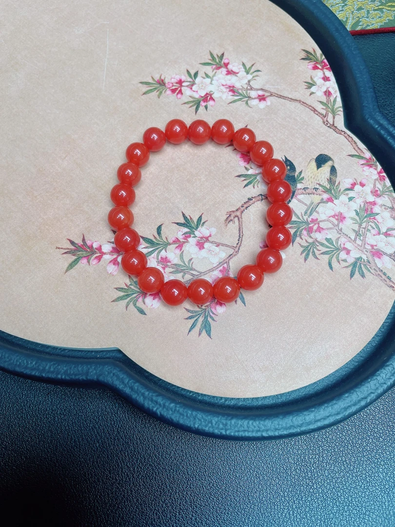 红色8mm圆珠手链Q1116