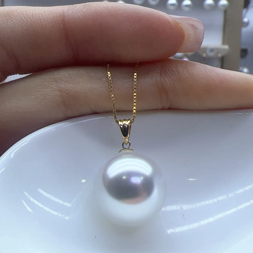 淡水珍珠吊坠(赠链)18K金镶嵌