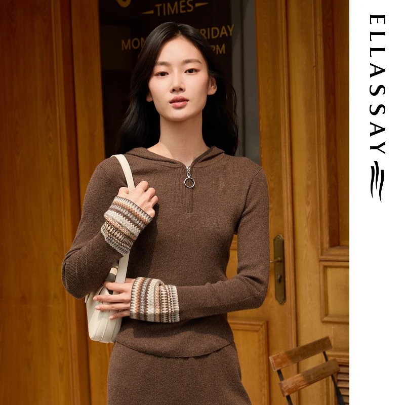 ELLASSAY歌力思2025秋季新款简约廓形针织衫女EWB3602200