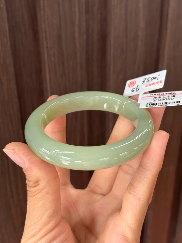 05139YX和田玉青海料晴水手镯约56圈口