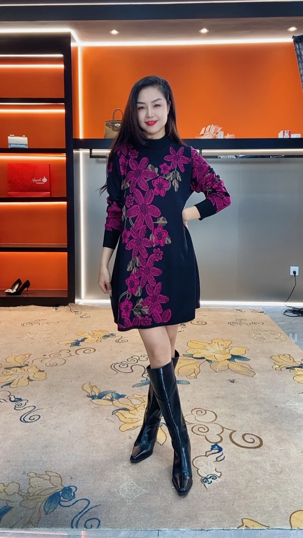 539号春季新款时尚针织提花宽松长袖百搭外套显瘦