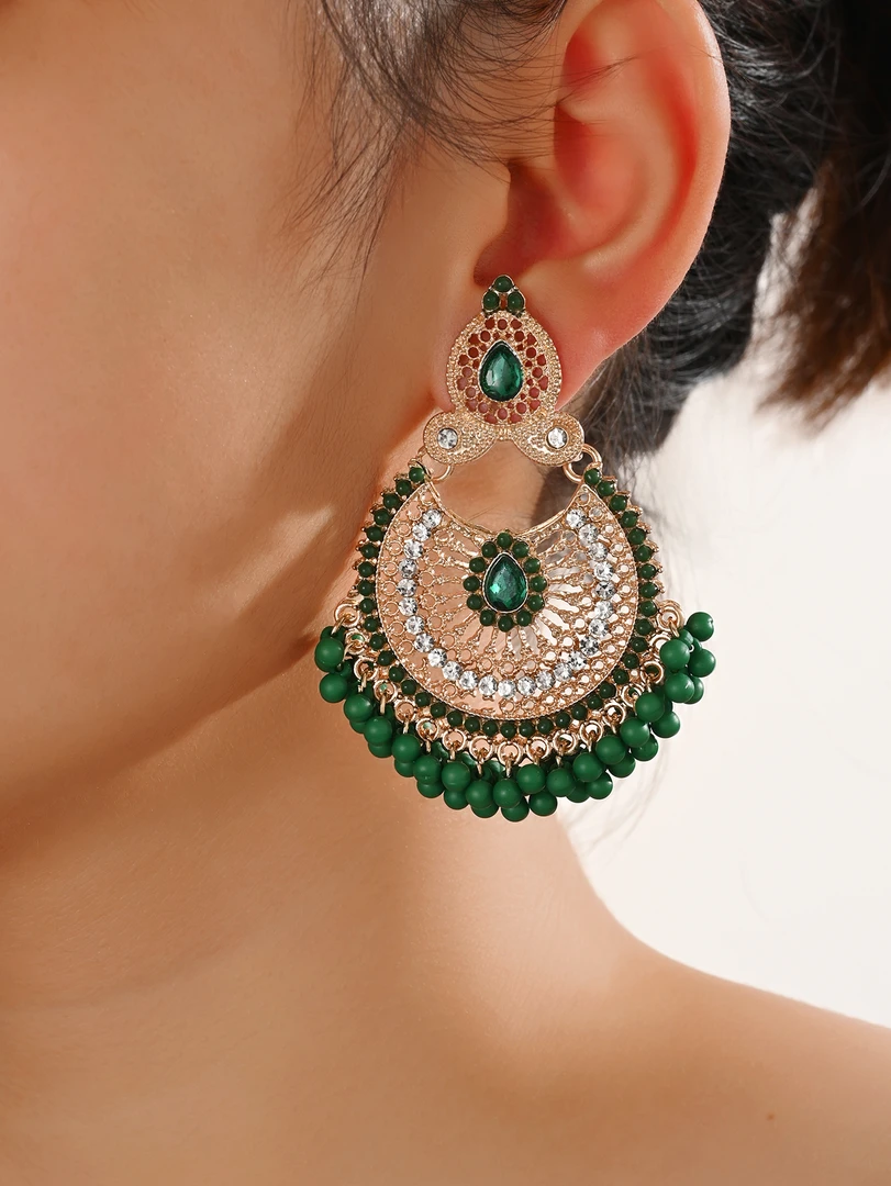 锌合金亚克力耳饰 锌合金耳饰百搭时尚气质手工复古耳坠新中式