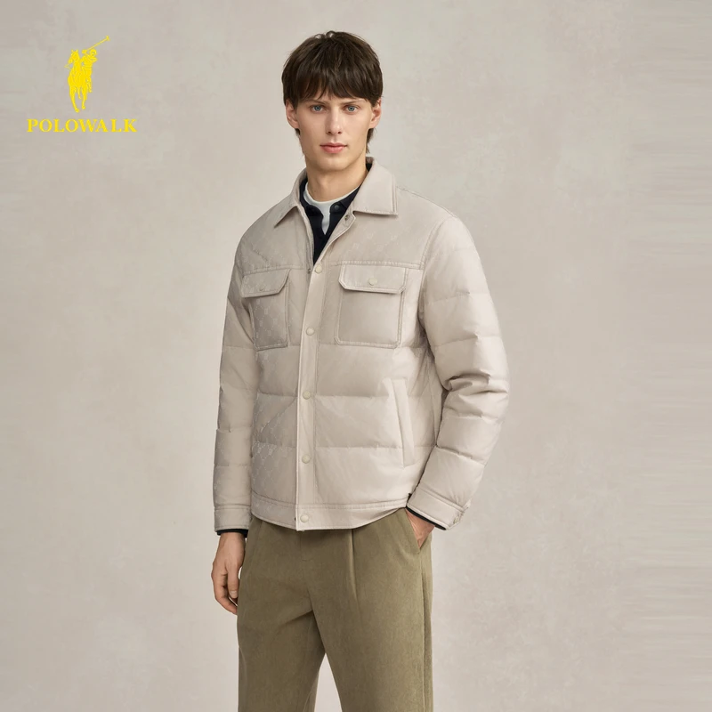 POLOWALK男装2025冬季新品男式羽绒服休闲通勤百搭男士羽绒外套