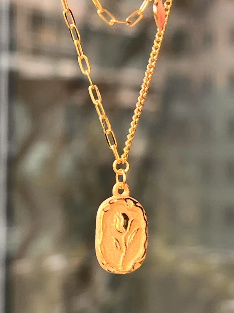 足金999郁金香套链5G工艺