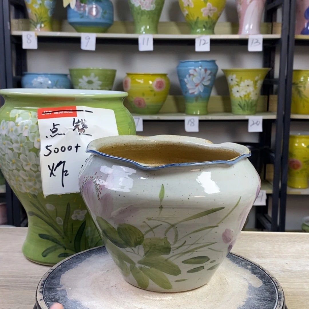 景德镇手工手绘陶瓷花盆
