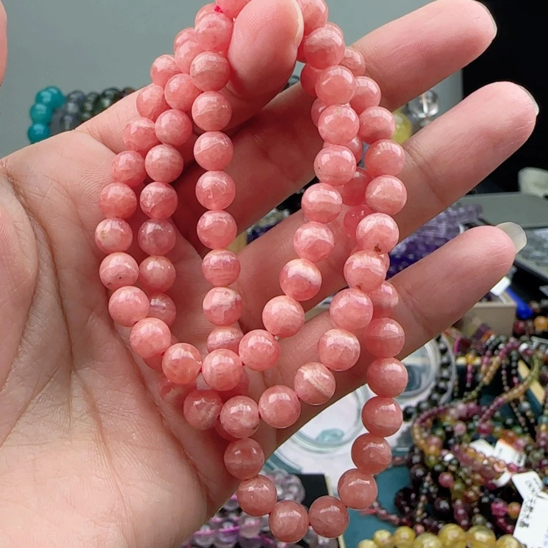 菱锰矿（红纹石）手串未镶嵌手串