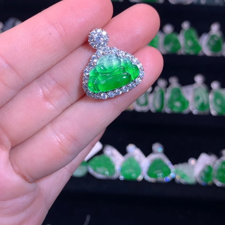 【闪购商品】颈饰银S925镶嵌翡翠天然翡翠