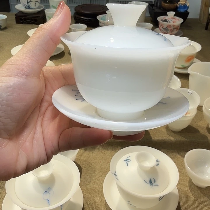 璞玉三才盖碗盖下130