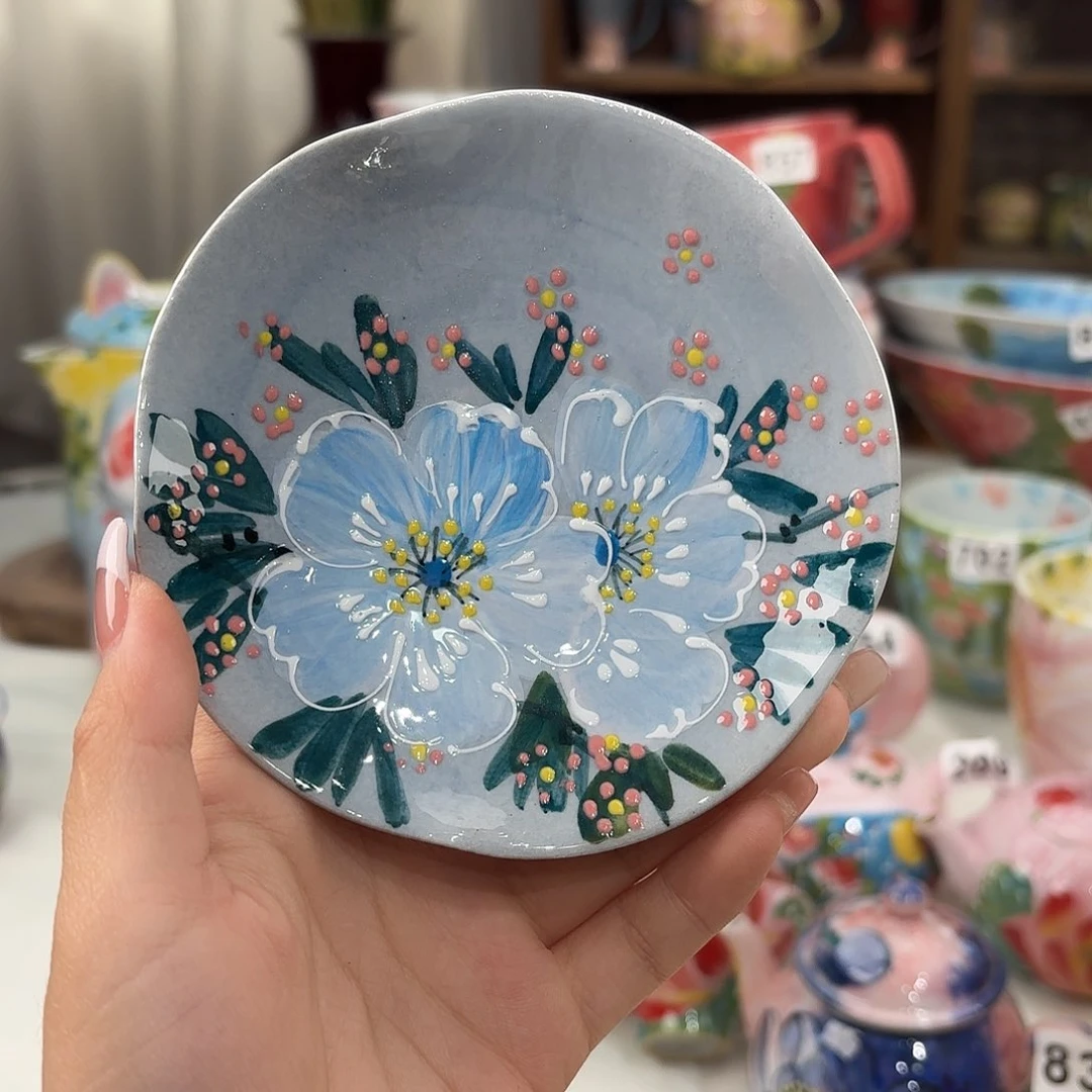 瓷片景德镇手绘高温釉下彩陶瓷茶具