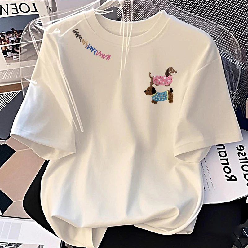 【6-3最新】2025纯棉男女同款纯棉T恤短袖t恤男女夏季ins潮宽松印花