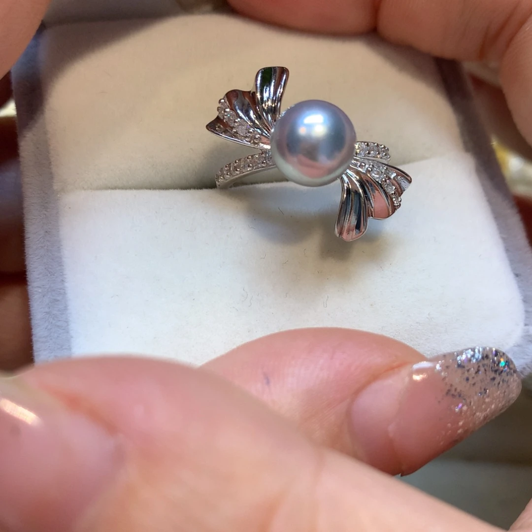 海水珍珠戒指银S925镶嵌