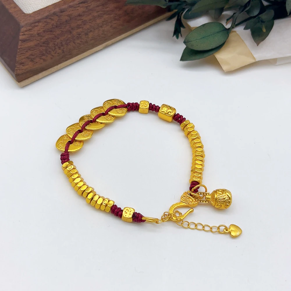 铜合金布艺手链 02579 HOA 红绳编织手链 长度17+5cm左右