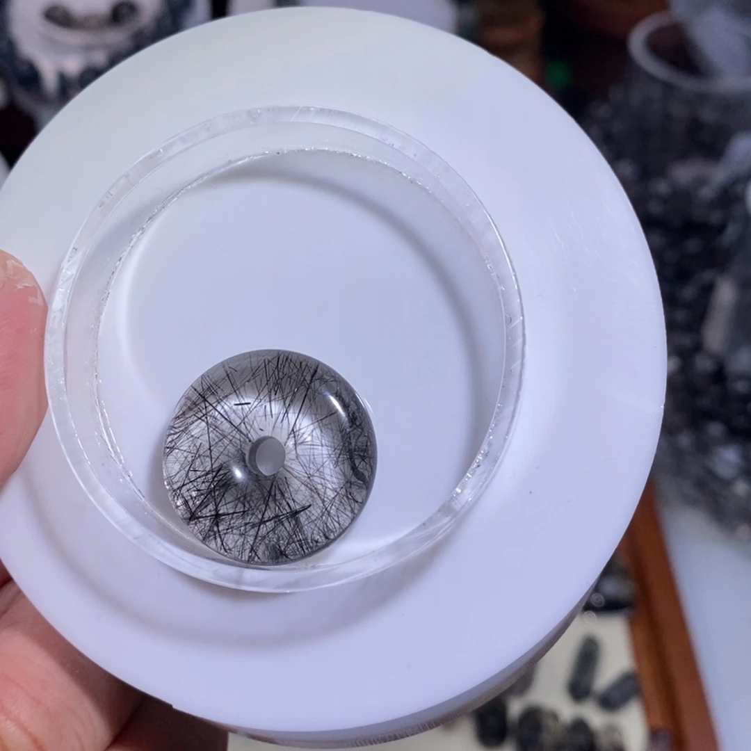 手链水晶未镶嵌黑发晶平安扣23×8全透体满发蕾丝