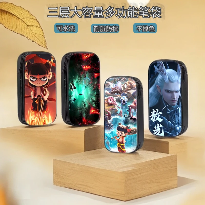 2025新款哪吒2之魔童闹海降世笔袋帆布敖光敖丙小学生文具盒男生
