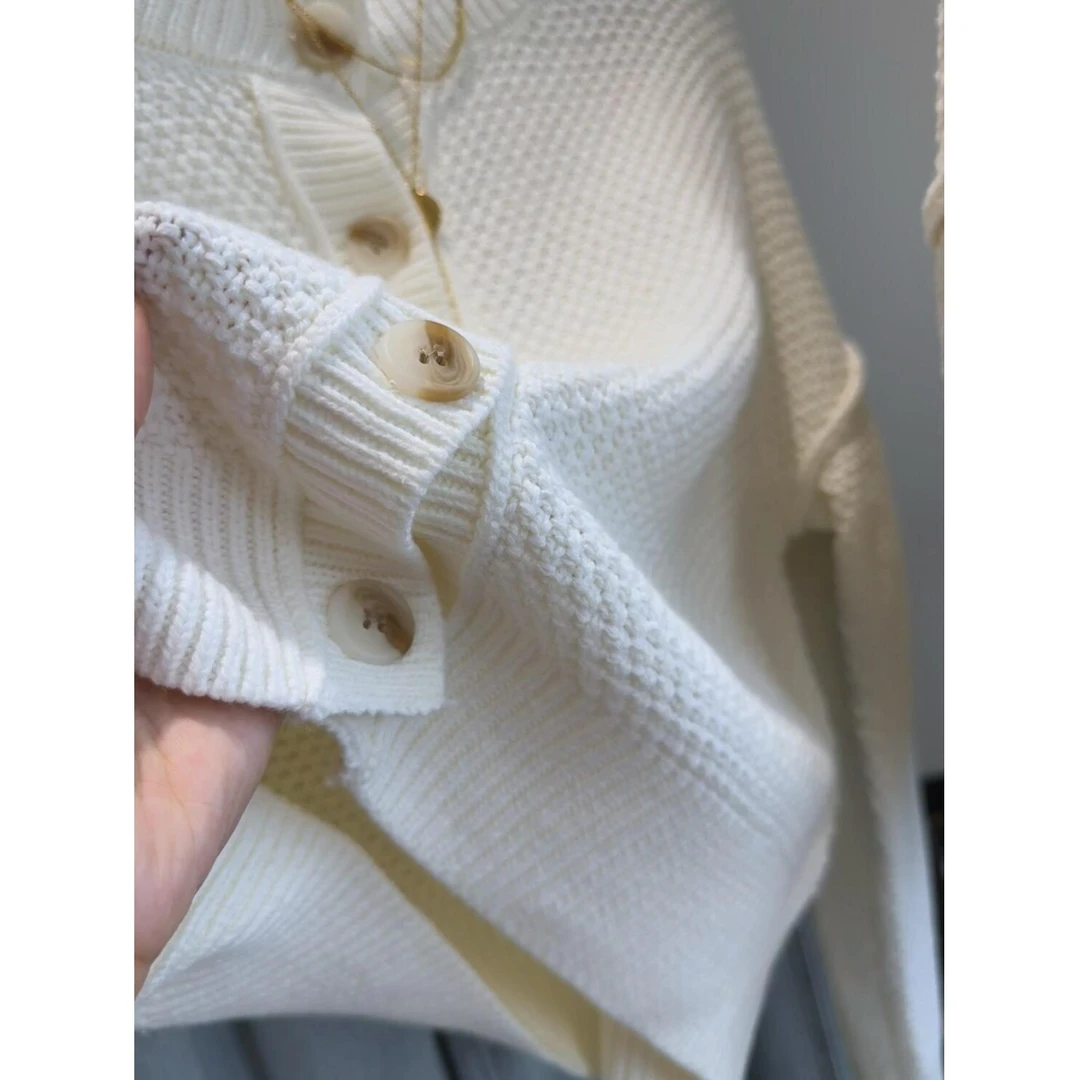 秋冬针织女开衫短款毛衣外套气质通勤百搭圆领高级感小个子设计感