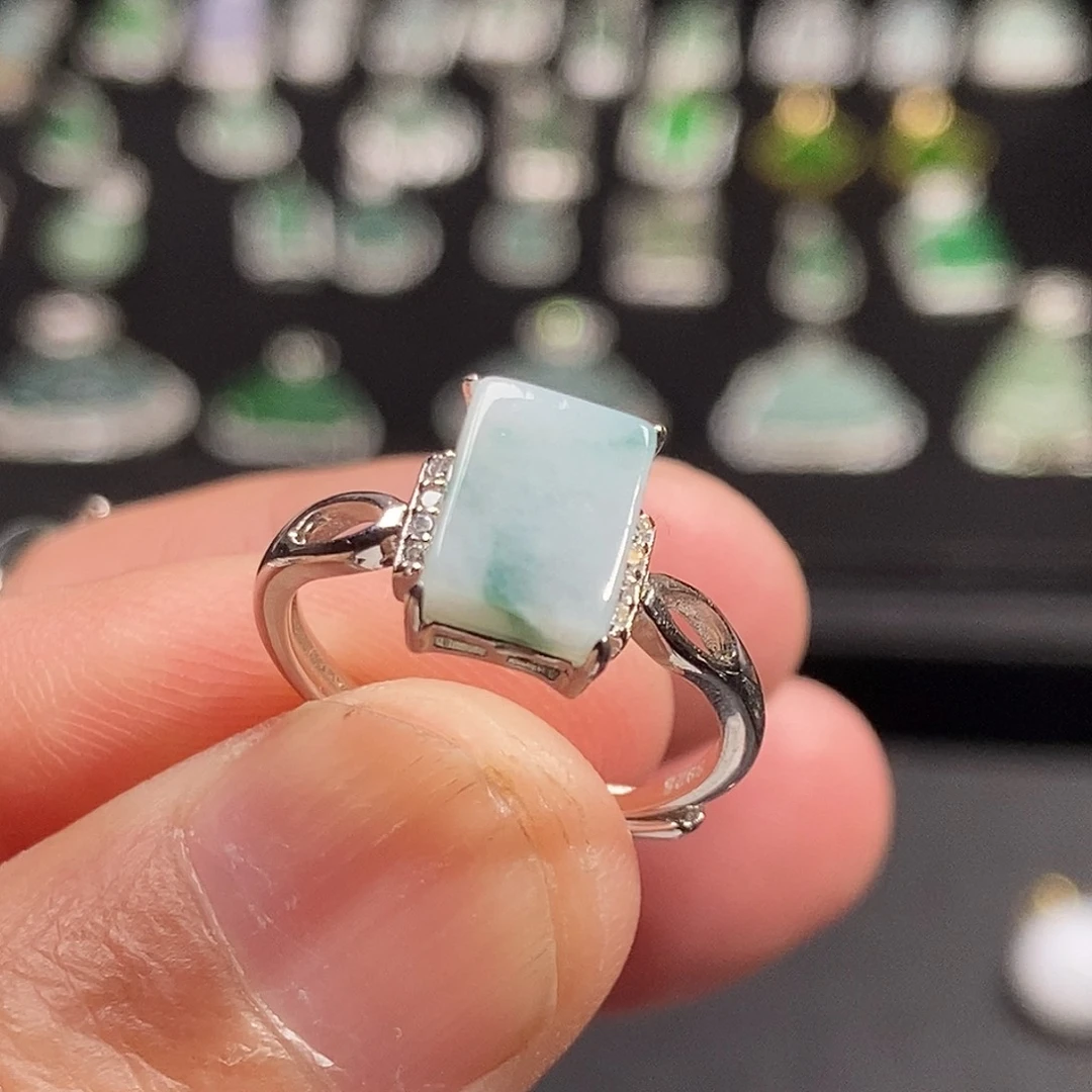 翡翠银S925镶嵌戒指