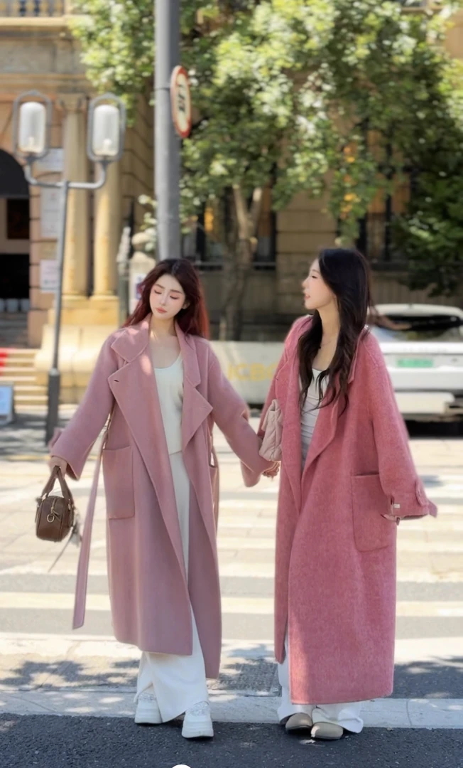 【Panduola803】玉生烟2025新款桑蚕丝羊毛新款设计师休闲宽松大衣