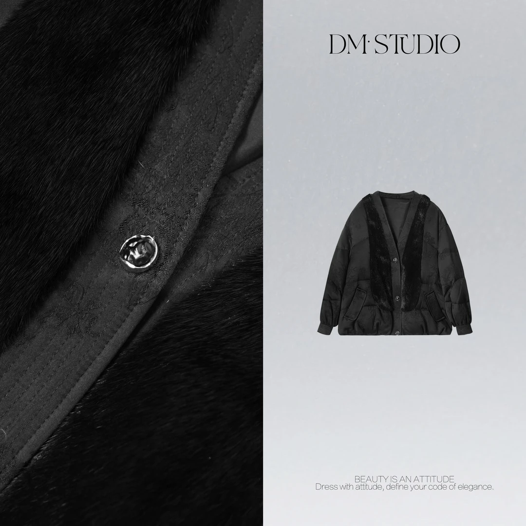 DEDM•STUDIO/高奢新中式复古水貂提花90白鹅绒服2506YRF/89359