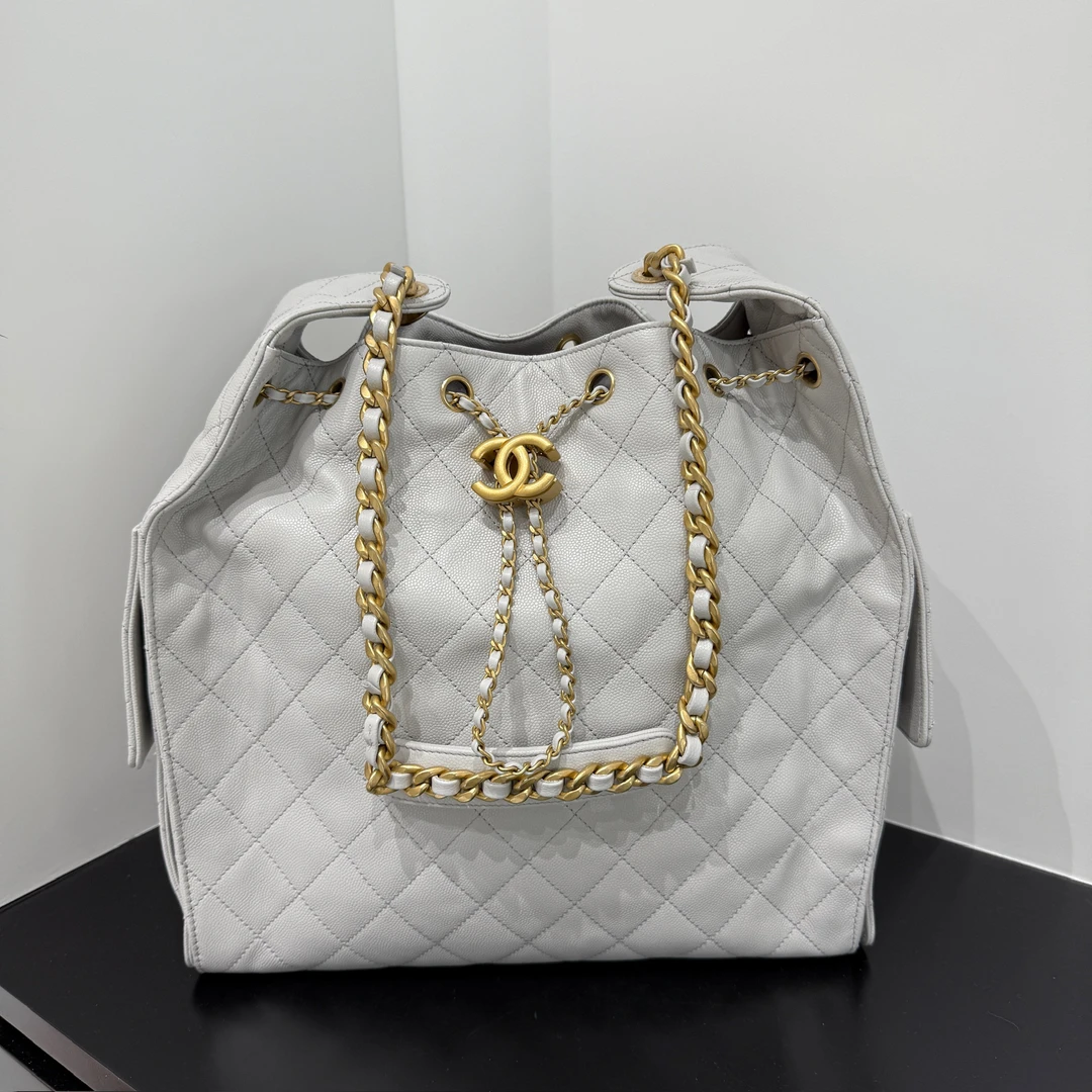 未使用 Chanel/香奈儿 灰色25bag中号单肩包