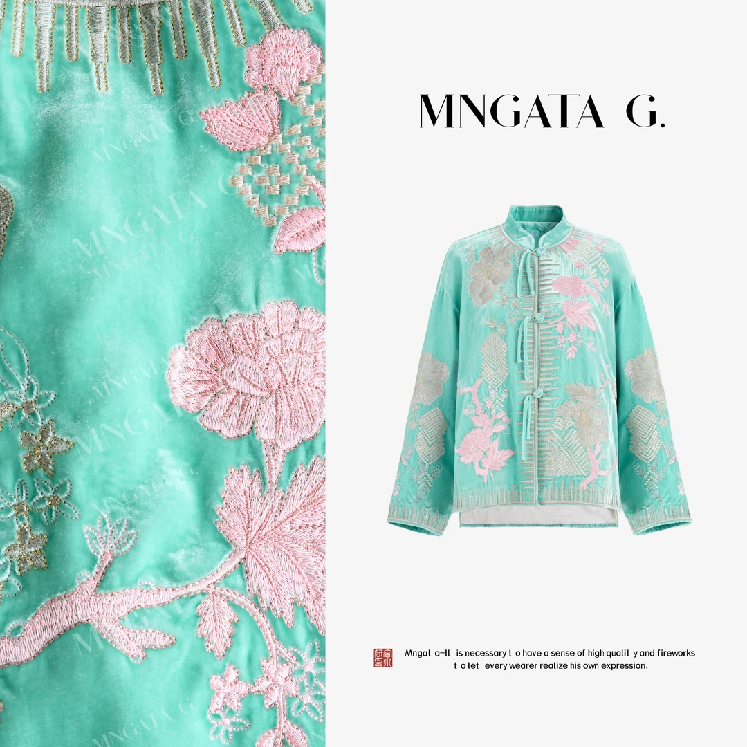 MNGATA G.宫小妍【真丝·青云绣】刺绣新中式中国风休闲外套5052661