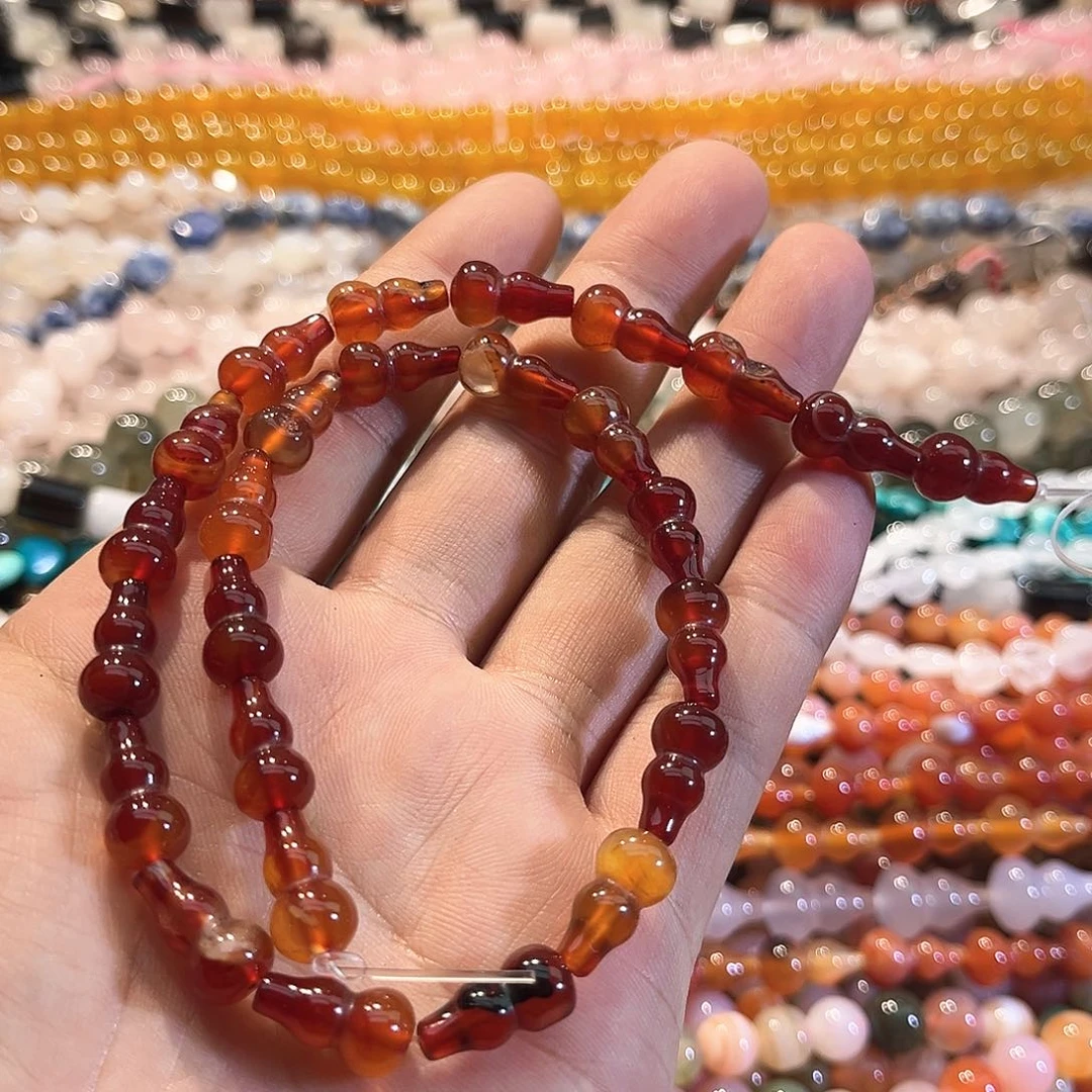 玛瑙/玉髓合金珠宝半成品玛瑙葫芦一条8x15mm