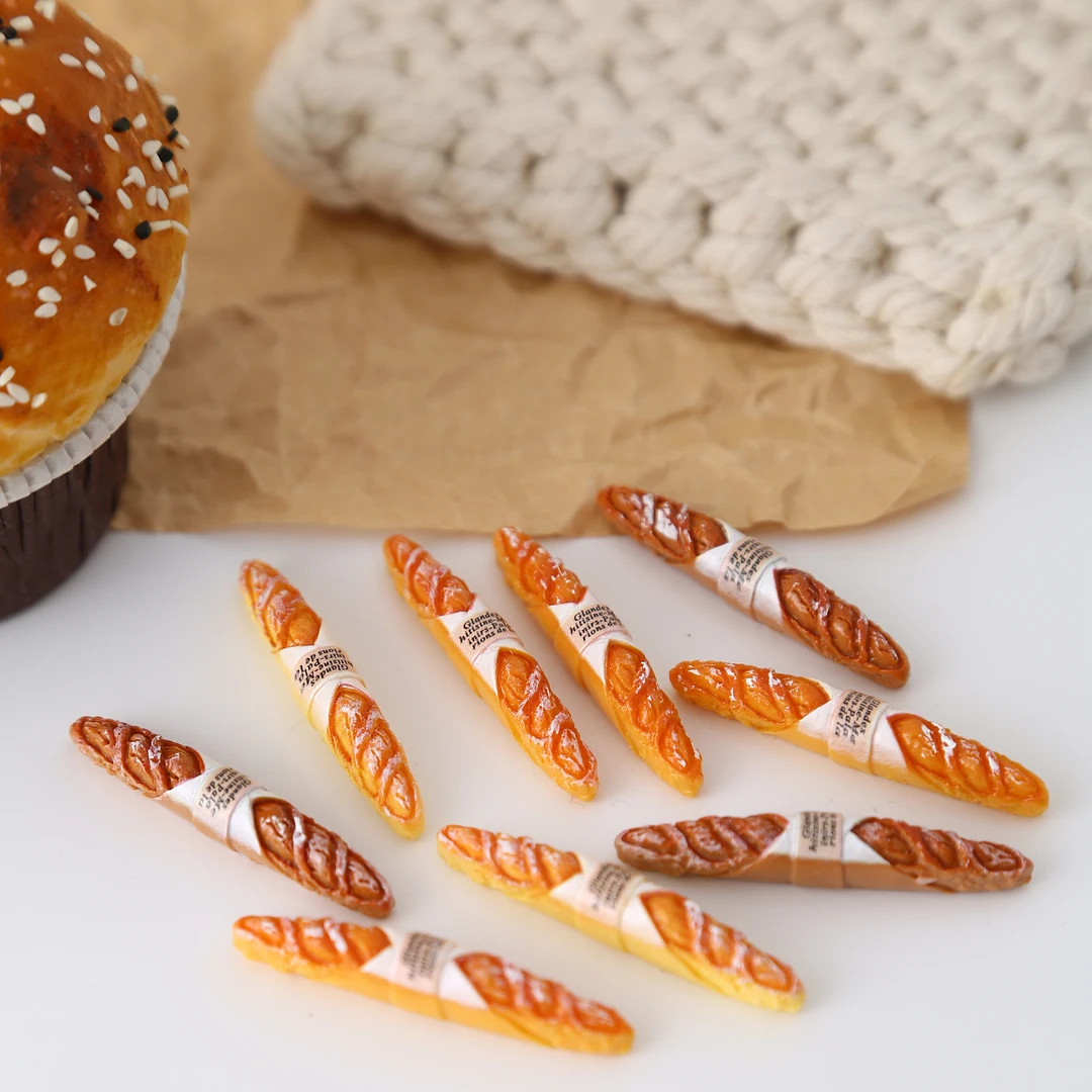 正经定制大号法棍树脂配件面包房食玩钥匙串饰品发夹奶油胶洞洞鞋