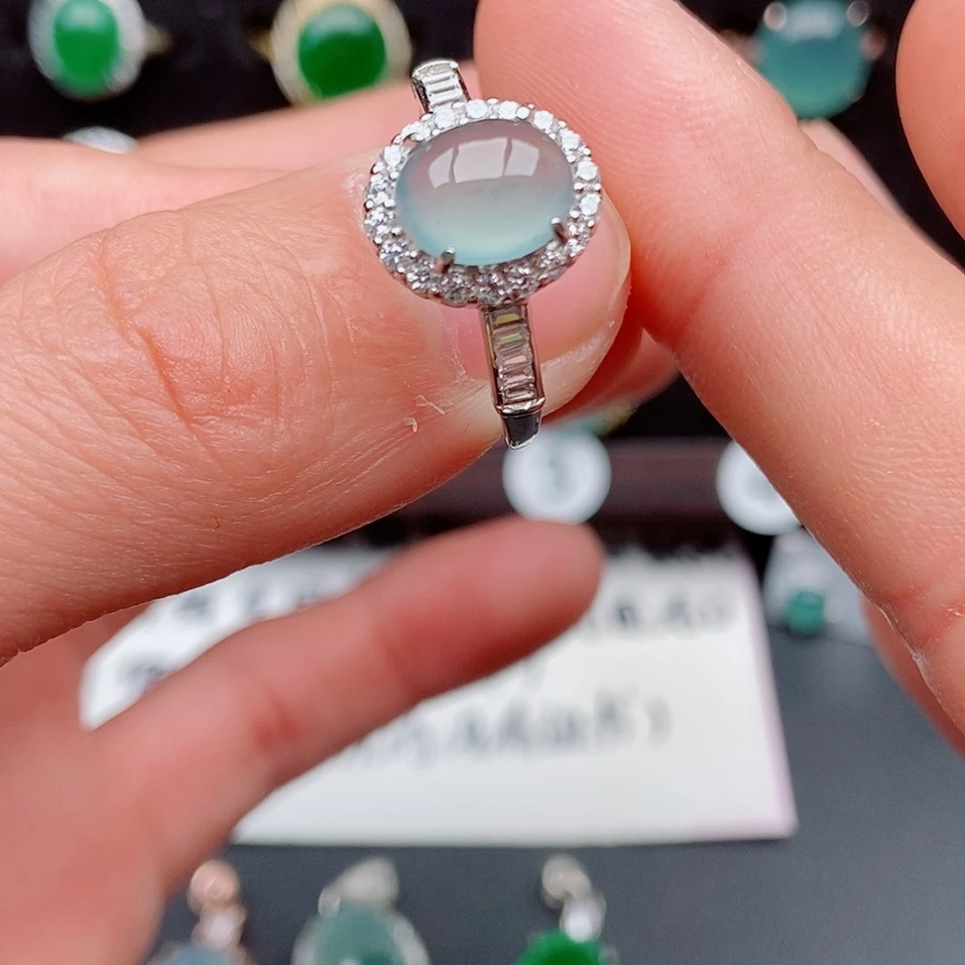 翡翠戒指银S925镶嵌85575473