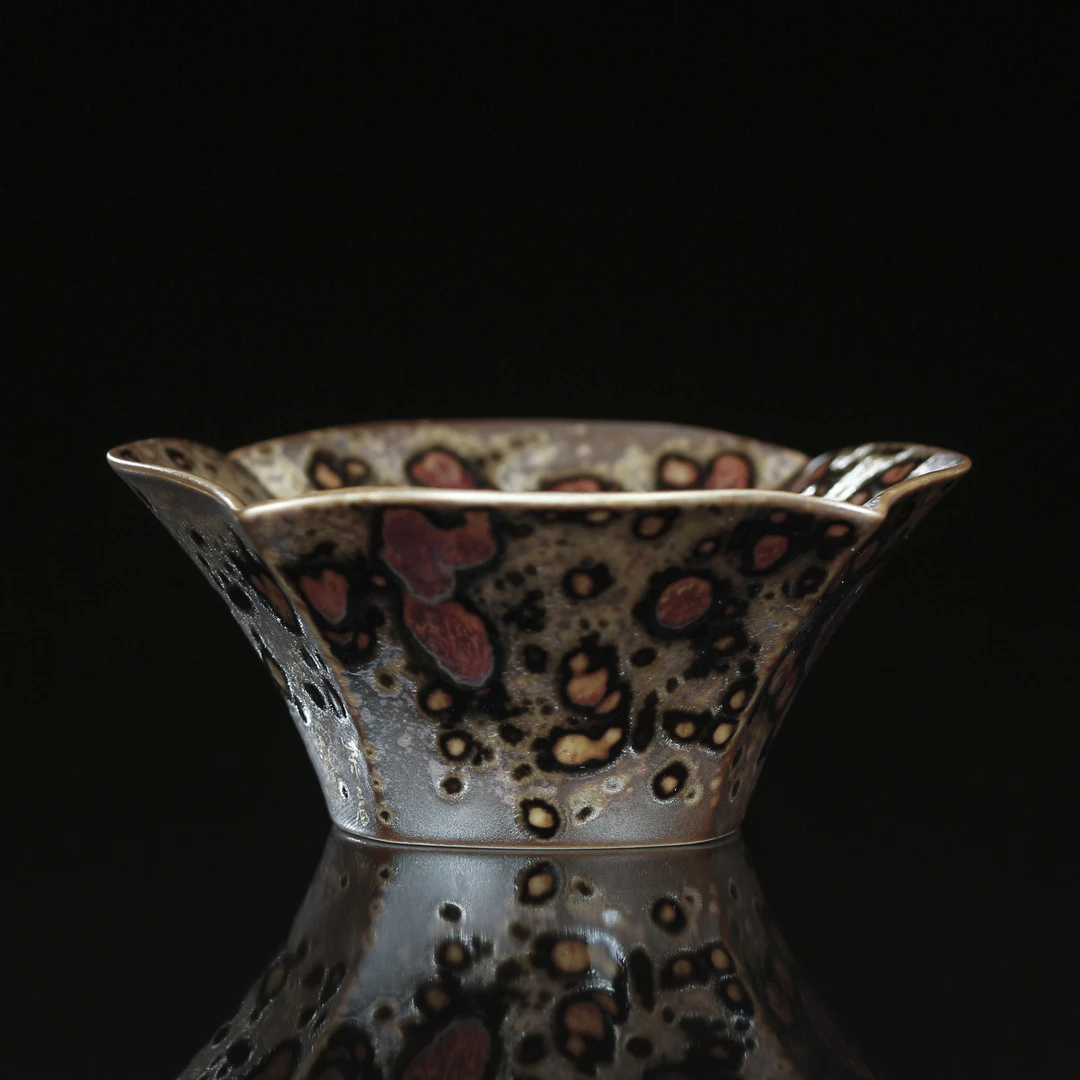 【求索专属】柴房柴烧原创专利款斑鹿四方茶漏 CF117