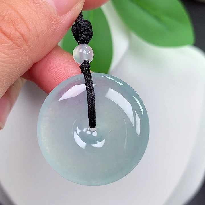 颈饰未镶嵌翡翠平安扣 28.1x5.8mm