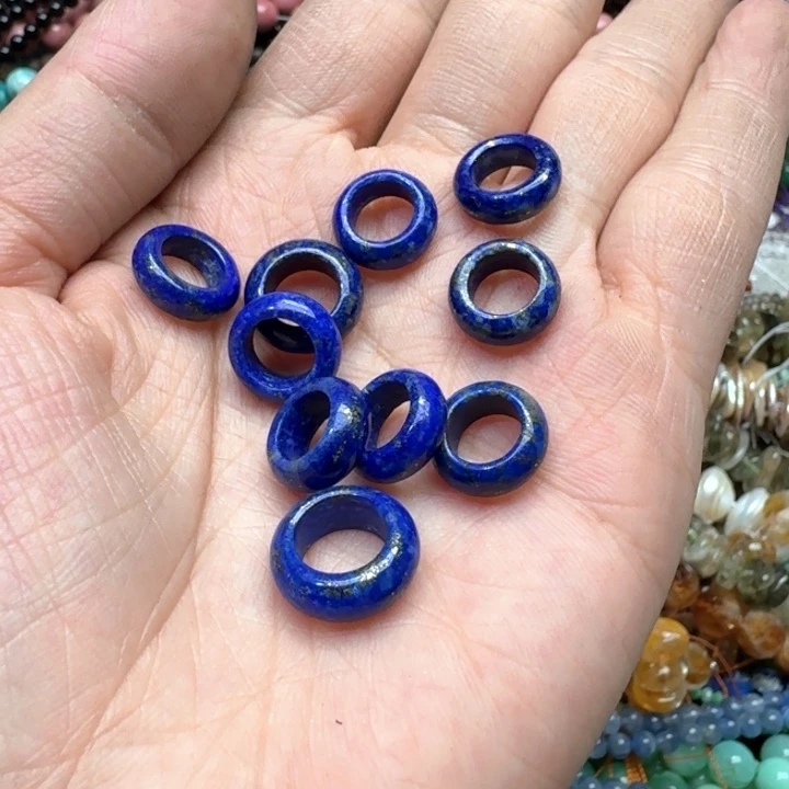 合金玛瑙/玉髓珠宝半成品一颗13-15mm青金石
