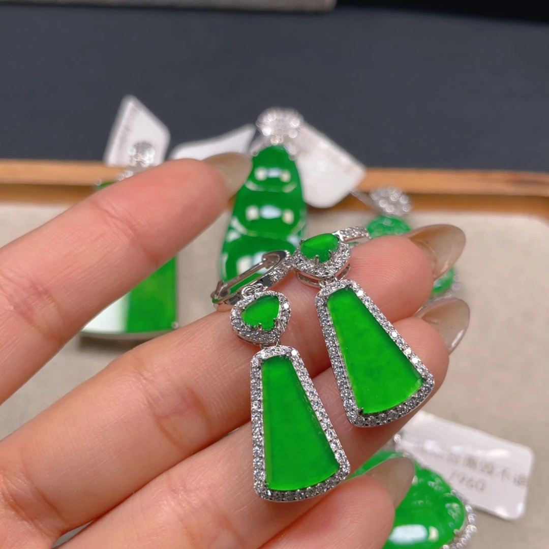 翡翠银S925镶嵌挂件