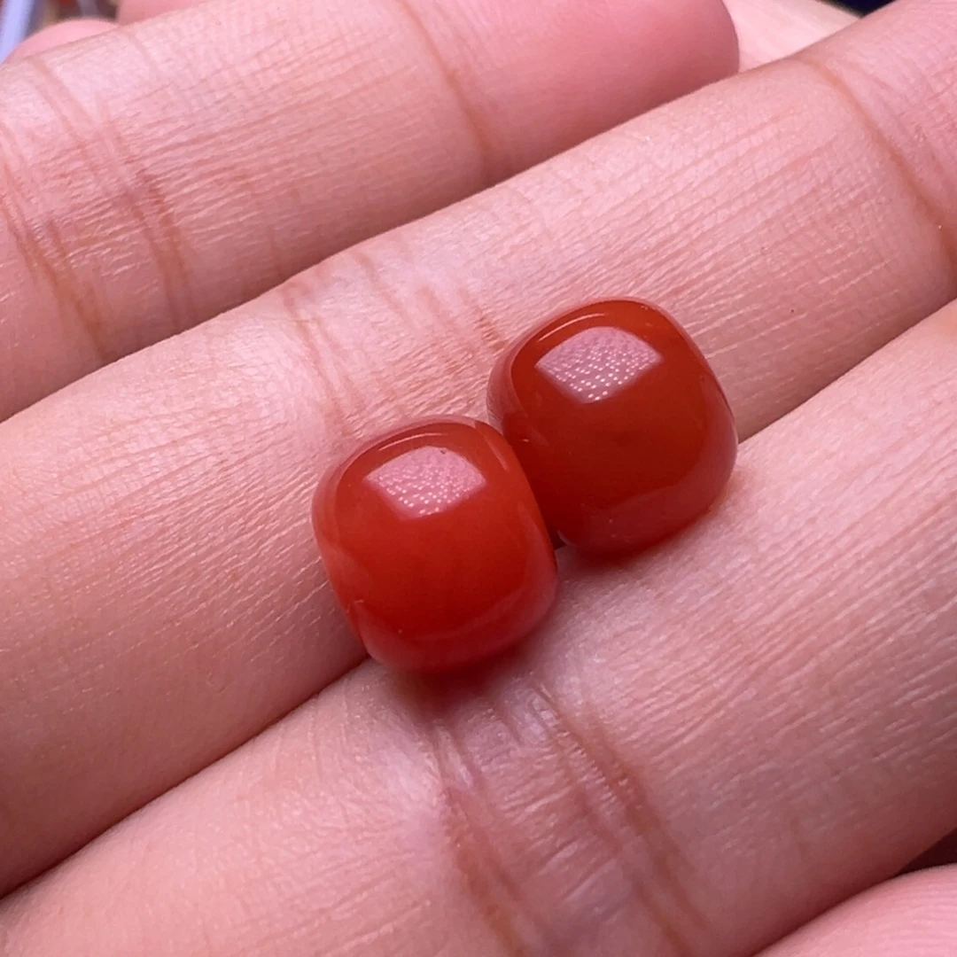南红玛瑙未镶嵌珠宝奇石老型对珠9