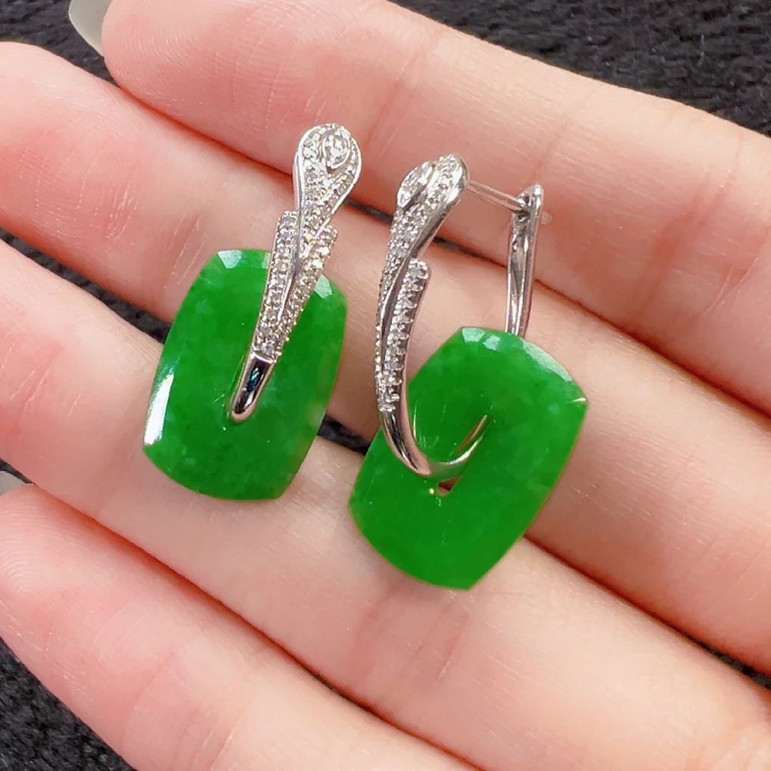 林***焰翡翠18K金镶嵌耳饰签收后24小时鉴赏期