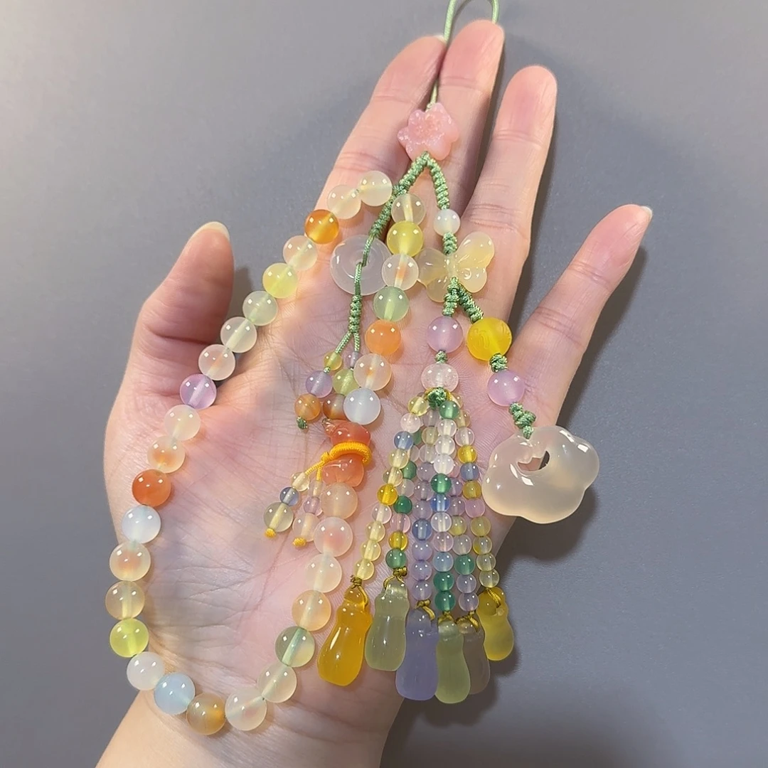 玛瑙/玉髓未镶嵌手机挂件