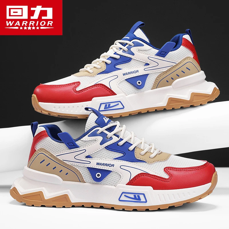 回力男鞋冬季2025年休闲运动轻便软底阿甘板鞋网面跑步本命年红鞋